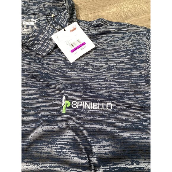 Puma Mens Navy Blue Spiniello Embroidered Logo Polo Shirt XXL Short Sleeve New - Picture 2 of 9